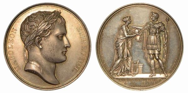 ANNESSIONE DELL'ETRURIA ALLA FRANCIA. Medaglia in argento 1808.