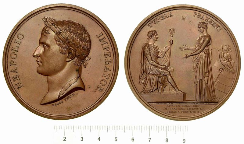 INCORONAZIONE DI NAPOLEONE A PARIGI. Medaglia in bronzo 1804.  - Auction Numismatics - Cambi Casa d'Aste