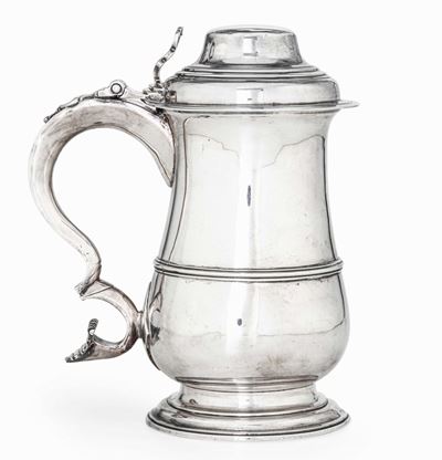 Tankard in Argento Sterling Fuso e Sbalzato. Marchio della Città di Londra per L'anno 1775, March...