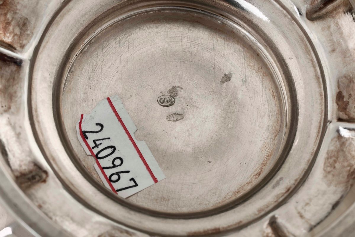 Servizio da Tè e Caffè in Argento. Argenteria Milanese del XX Secolo. Bollo con Fascio Littorio i...