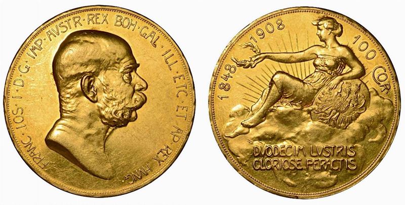 AUSTRIA. Franz Joseph, 1848-1916. 100 corone 1908.  - Auction Numismatics - Cambi Casa d'Aste