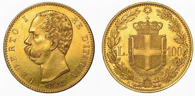 Regno D'italia. Umberto i di Savoia, 1878-1900. 100 Lire 1888.