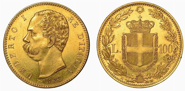 REGNO D'ITALIA. Umberto I di Savoia, 1878-1900. 100 Lire 1888.