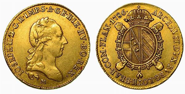 MILANO. Giuseppe II, 1780-1790. Monetazione di tipo imperiale - Sovrano 1786.