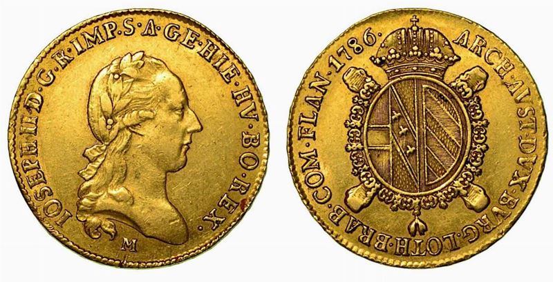 MILANO. Giuseppe II, 1780-1790. Monetazione di tipo imperiale - Sovrano 1786.  - Asta Numismatica - Cambi Casa d'Aste