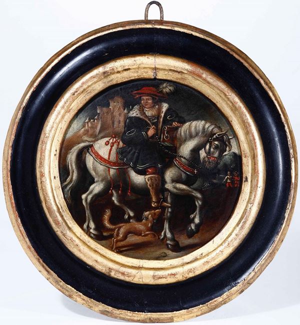 Scuola del XVII secolo Figura di cavaliere