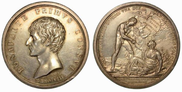 CONVENZIONE D’ALESSANDRIA. RESTAURAZIONE DELLA REPUBBLICA CISALPINA. Medaglia in argento anno VIII (1800).