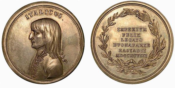 TRATTATO DI RASTATT. Medaglia in argento 1798.