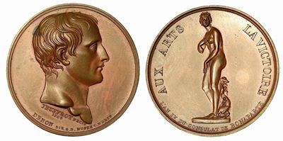 La Venere dei Medici Trafugata e Portata a Parigi. Medaglia in Bronzo 1803.