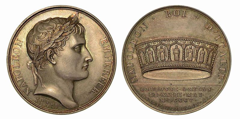 MILANO. INCORONAZIONE DI NAPOLEONE A RE D’ITALIA. Medaglia in argento 1805.  - Auction Numismatics - Cambi Casa d'Aste