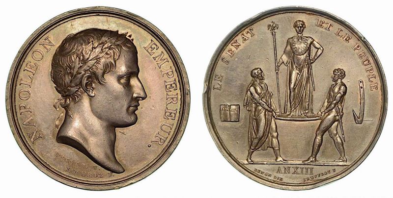 INCORONAZIONE DI NAPOLEONE A PARIGI. Medaglia in argento 1804.  - Auction Numismatics - Cambi Casa d'Aste
