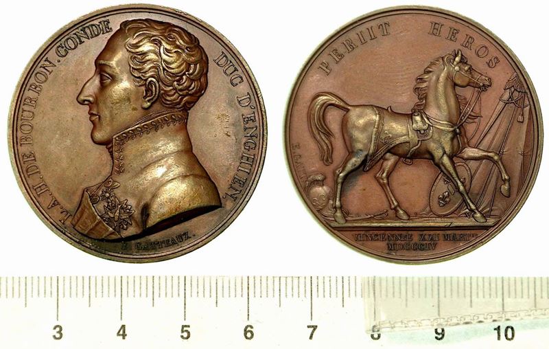 FUCILAZIONE DEL DUCA DI ENGHIEN. Medaglia di bronzo 1804.  - Auction Numismatics - Cambi Casa d'Aste