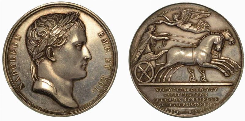CAPITOLAZIONE DI ULM E MEMMINGEN. Medaglia in argento 1805.  - Asta Numismatica - Cambi Casa d'Aste