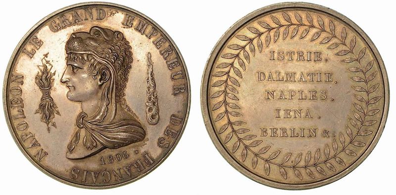LE GRANDI CAMPAGNE DEL 1806. Medaglia in argento, Parigi.  - Asta Numismatica - Cambi Casa d'Aste