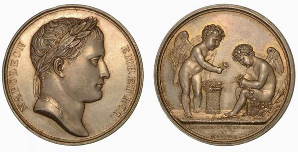MATRIMONIO DI GEROLAMO BONAPARTE CON CATERINA DI WURTTEMBERG. Medaglia in argento 1807.