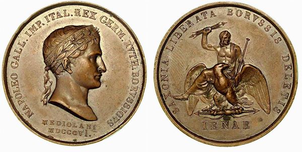 BATTAGLIA DI JENA. Medaglia in bronzo 1806, Milano.