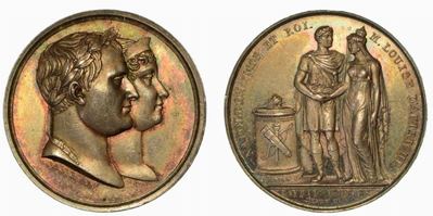 Cerimonie per il Matrimonio di Napoleone con Maria Luigia D'austria. Medaglia in Argento 1810, Pa...