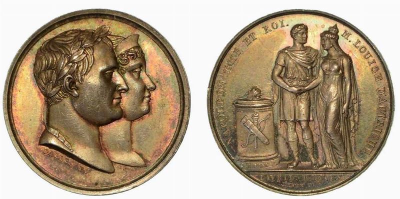 CERIMONIE PER IL MATRIMONIO DI NAPOLEONE CON MARIA LUIGIA D'AUSTRIA. Medaglia in argento 1810, Parigi.  - Asta Numismatica - Cambi Casa d'Aste