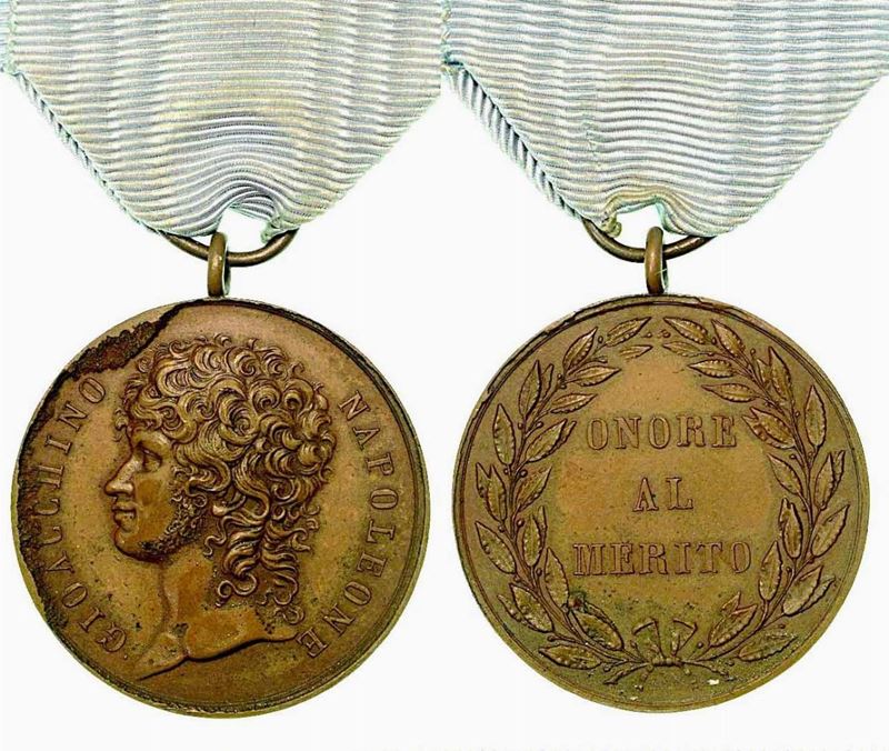 GIOACCHINO MURAT, 1808-1815. Medaglia Premio per meriti militari.  - Asta Numismatica - Cambi Casa d'Aste
