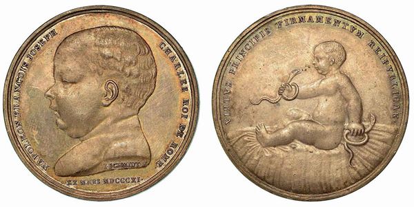 NASCITA DEL RE DI ROMA. Medaglia in argento 1811.