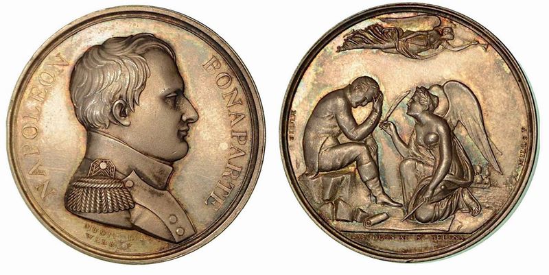 ESILIO DI NAPOLEONE A SANT'ELENA. Medaglia in argento 1815.  - Auction Numismatics - Cambi Casa d'Aste