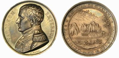Traslazione delle Spoglie a Les Invalides e Memoriale di Sant'elena 1840. Medaglia in Argento 184...