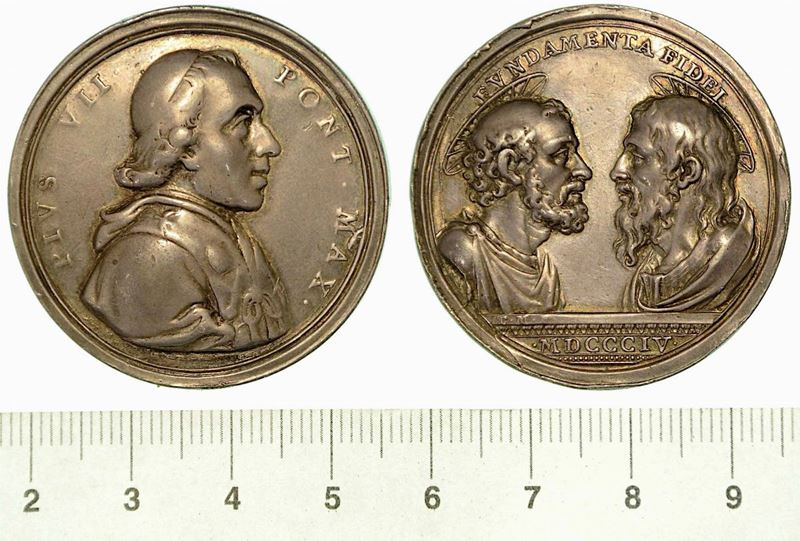 PIO VII, 1800-1823. Medaglia in argento 1804.  - Auction Numismatics - Cambi Casa d'Aste