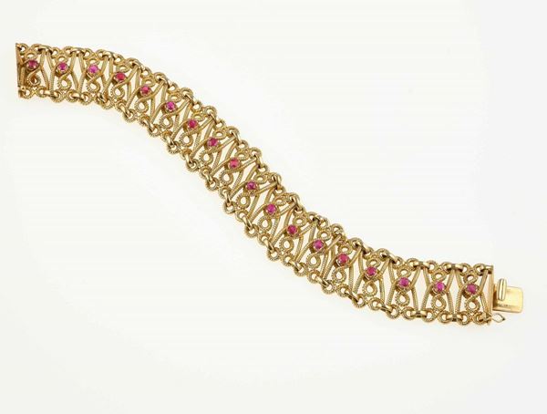Ruby and gold bracelet