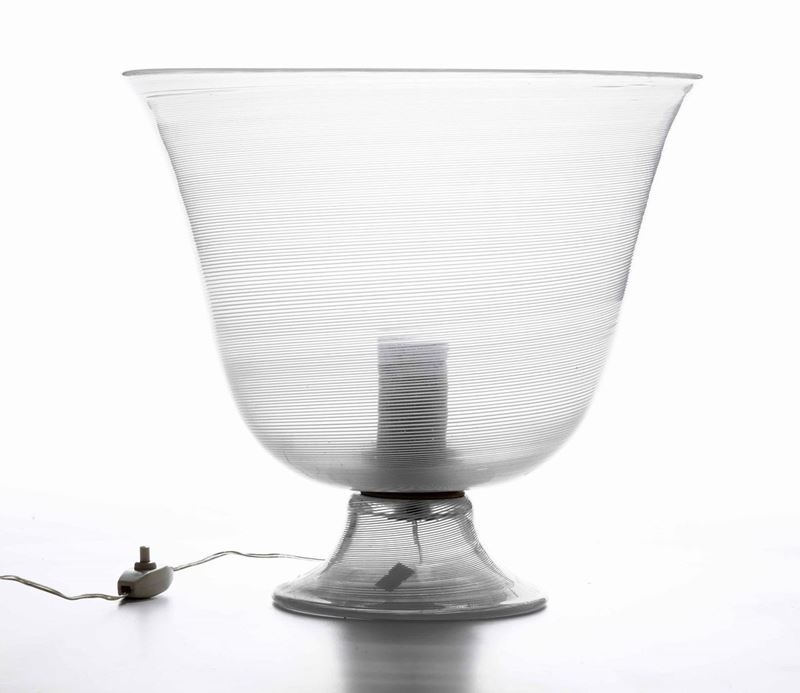 Lampada in vetro di Murano a fili bianchi, XX secolo  - Asta Da una collezione genovese | Cambi Time - I - Cambi Casa d'Aste