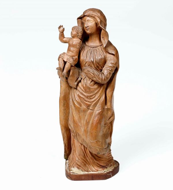 sculture in terracotta, Madonna con Bambino, XVIII-XIX secolo
