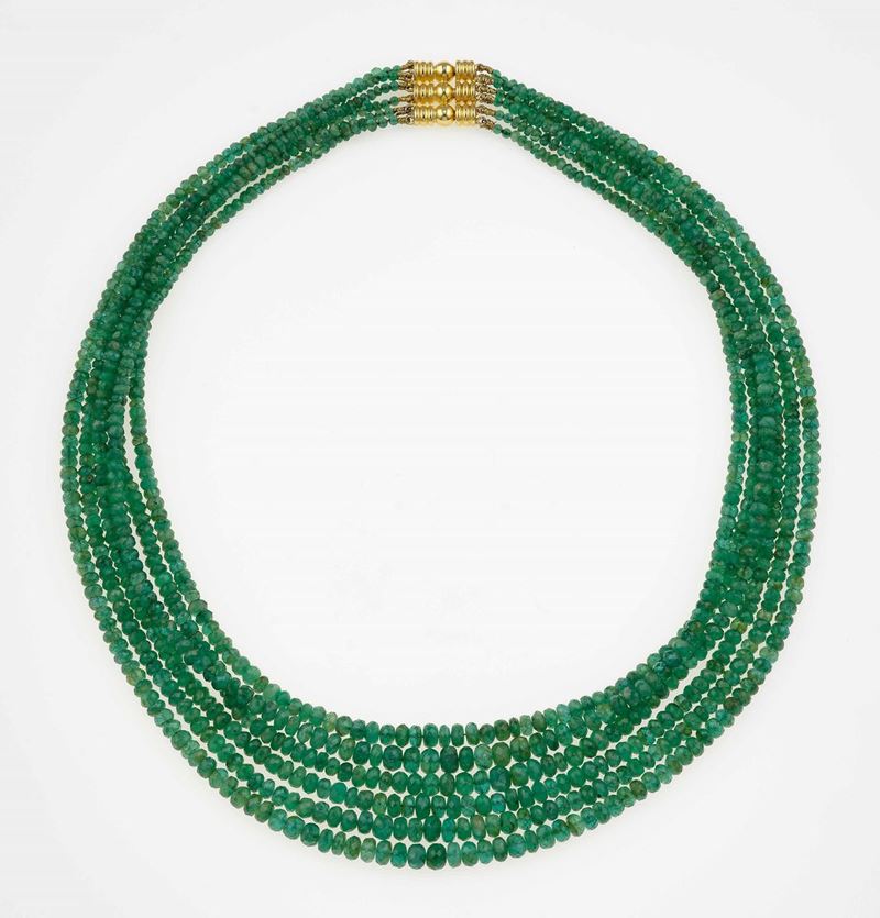 Emerald and gold necklace  - Auction Fine Jewels - Cambi Casa d'Aste