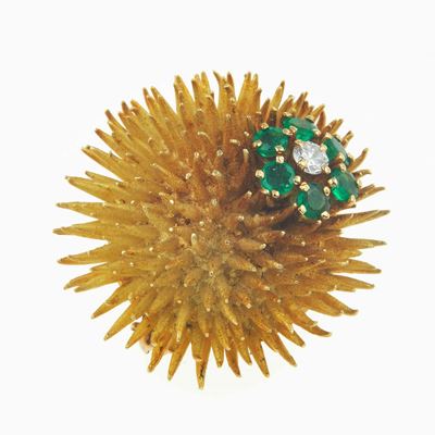 Tiffany & Co. Spilla con Smeraldi e Diamante