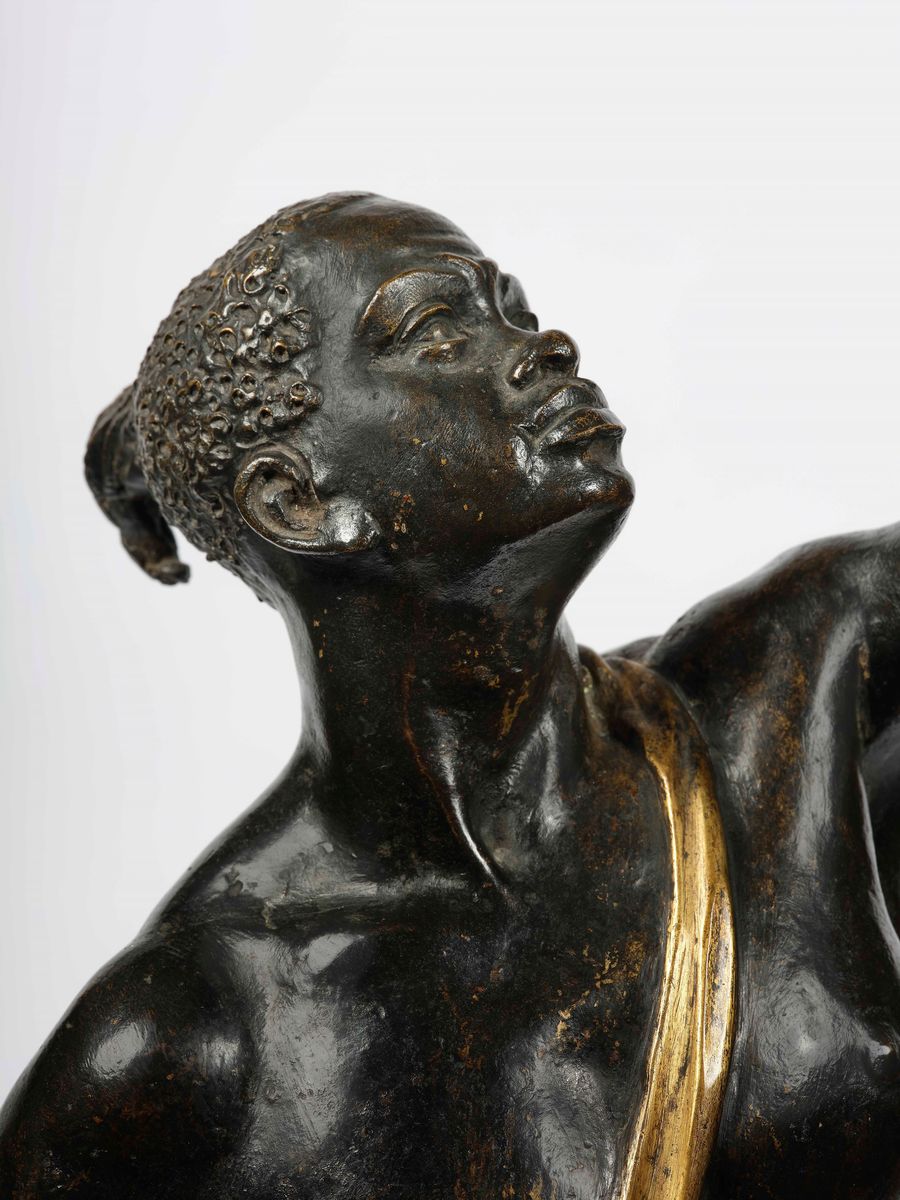 Coppia di Mori Reggitorcia. Bronzo Fuso, Dorato e Patinato. Fonditore Italiano o Francese del XIX...