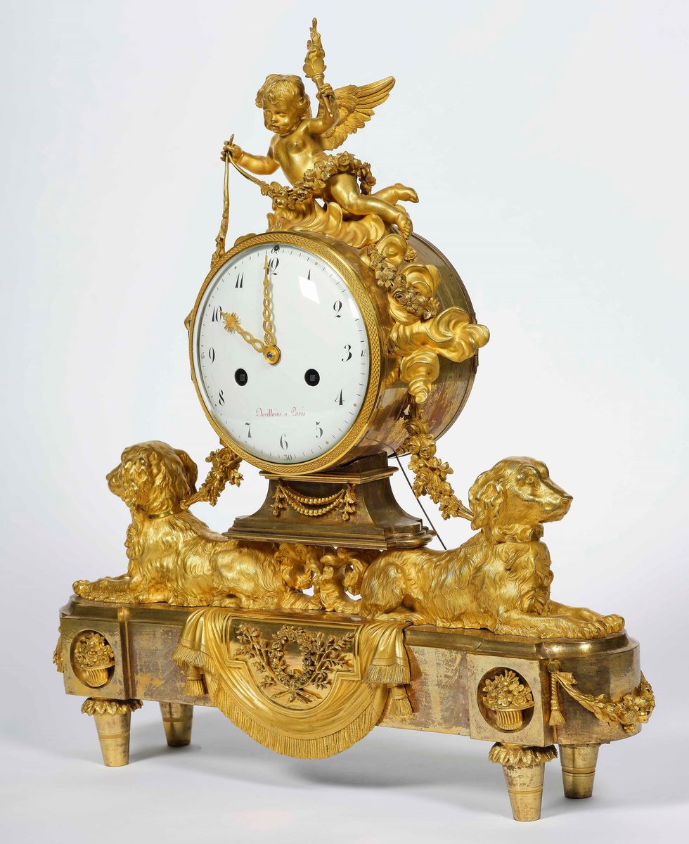 Pendola da Tavolo in Bronzo Finemente Cesellato e Dorato al Mercurio. Pierre Francois Remond, Par...