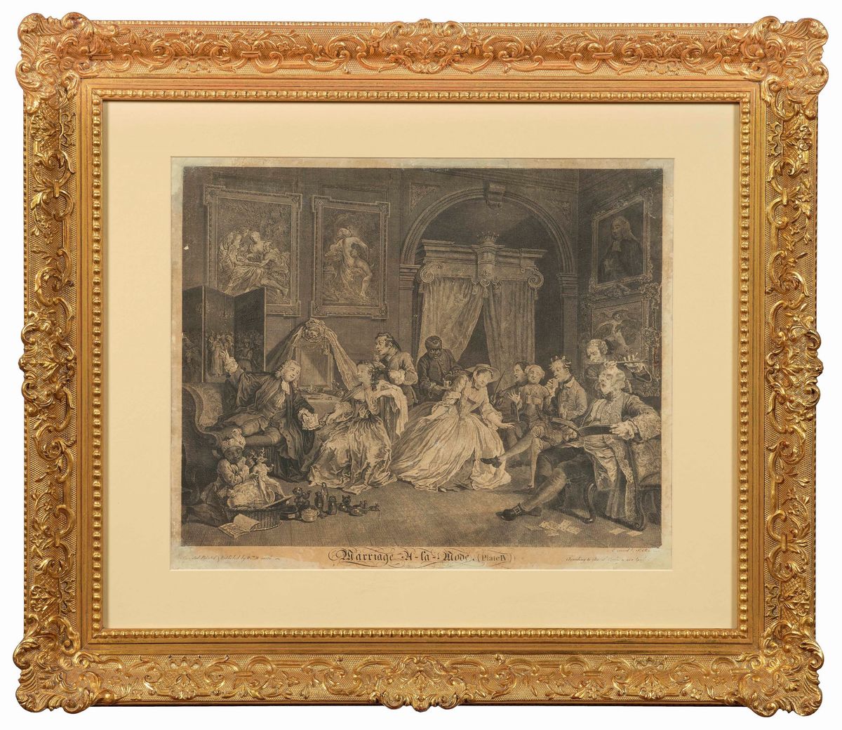 William Hogarth - "marriage A-la-mode" Gruppo di 6 Incisioni. Inghilterra XVIII-XIX Secolo