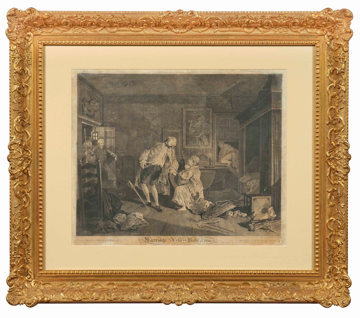 William Hogarth - "marriage A-la-mode" Gruppo di 6 Incisioni. Inghilterra XVIII-XIX Secolo
