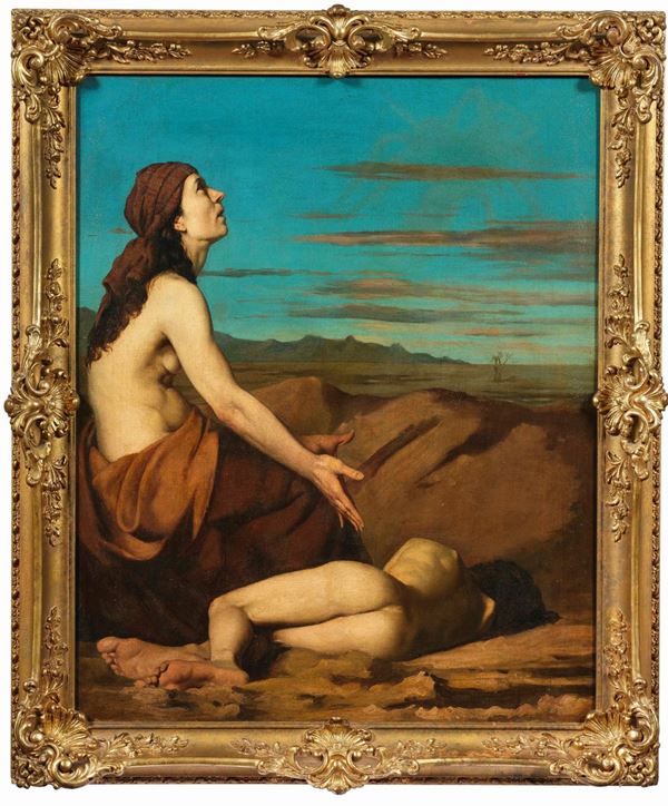 Pittore del XIX secolo Agar e Ismaele nel deserto