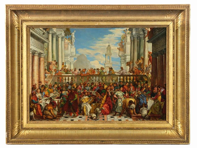 Paolo Caliari detto il Veronese : Le nozze di Cana  - olio su tela - Asta Palazzo Loschi Zileri dal Verme - Cambi Casa d'Aste