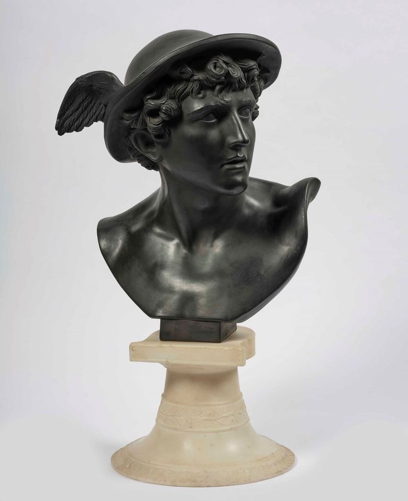 Busto di Mercurio. Basalto nero di Wegdwood. XIX secolo  - Auction Palazzo Loschi Zileri dal Verme - Cambi Casa d'Aste