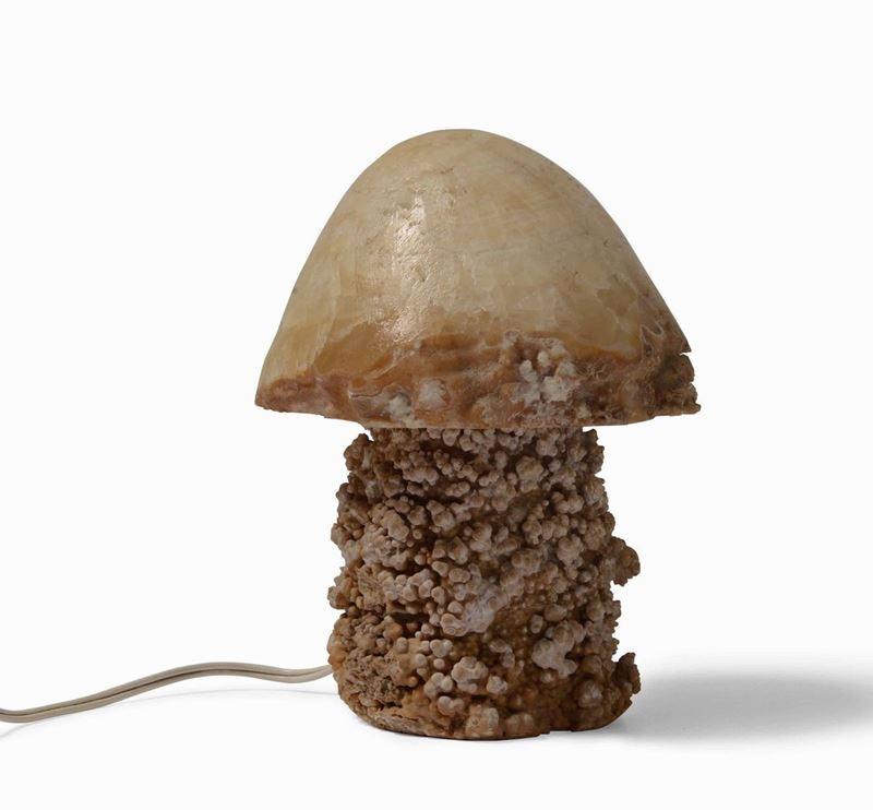 Lampada da tavolo in pietra minerale.  - Auction Design Lab - Cambi Casa d'Aste