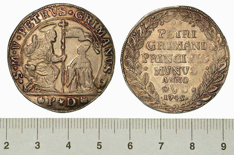 VENEZIA. PIETRO GRIMANI, 1741-1752. Osella 1745 (anno V).  - Auction Numismatics - Cambi Casa d'Aste