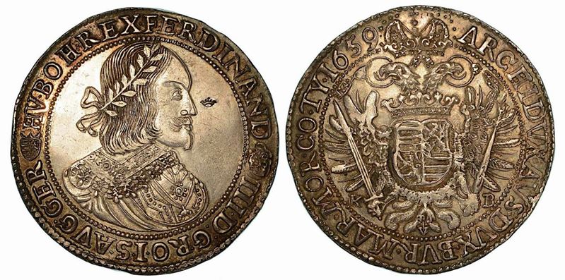 UNGHERIA. Ferdinand III, 1637-1657. Thaler 1659.  - Auction Numismatics - Cambi Casa d'Aste