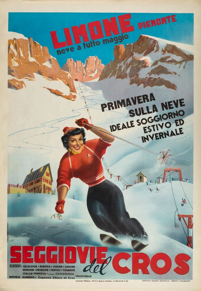 Publineon : Limone Piemonte  - Auction Vintage Posters | Timed Auction - Cambi Casa d'Aste