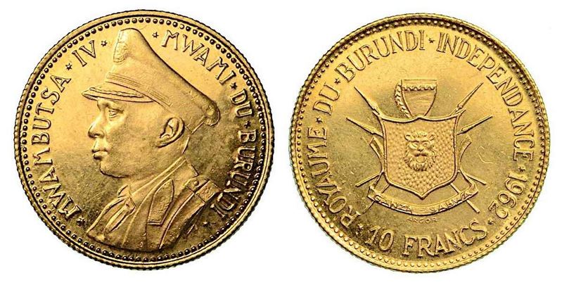 BURUNDI. Mwambutsa IV, 1962-1966. 10 Francs 1962. Per l'indipendenza del Burundi.  - Asta Numismatica - Cambi Casa d'Aste