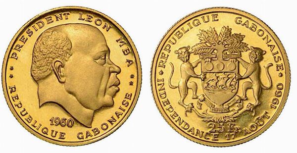 GABON. Repubblica. 25 Francs 1960. Per l'indipendenza del Gabon.