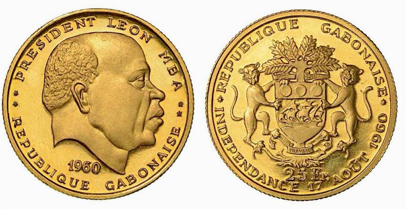 GABON. Repubblica. 25 Francs 1960. Per l'indipendenza del Gabon.  - Auction Numismatics - Cambi Casa d'Aste