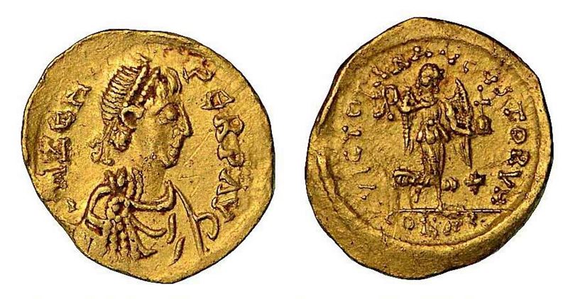 TURCHIA - IMPERO ROMANO D'ORIENTE. Costantinopoli. Zeno, 474-491. Tremisse.  - Auction Numismatics - Cambi Casa d'Aste