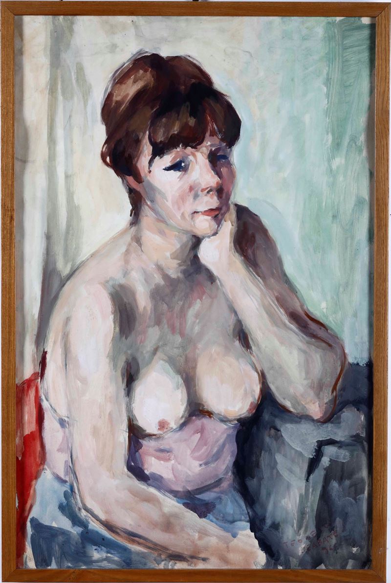 Teonesto De Abate : Nudo femminile  - Asta Pittura del XIX-XX secolo - Cambi Casa d'Aste