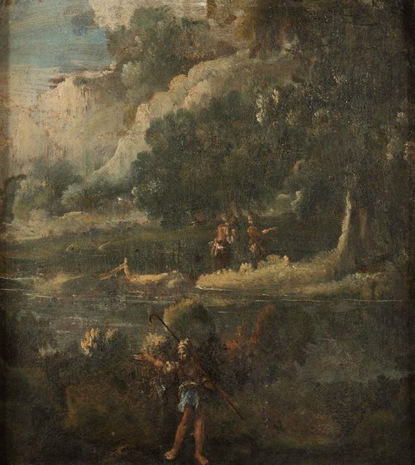 Scuola del XVIII secolo Paesaggi con figure