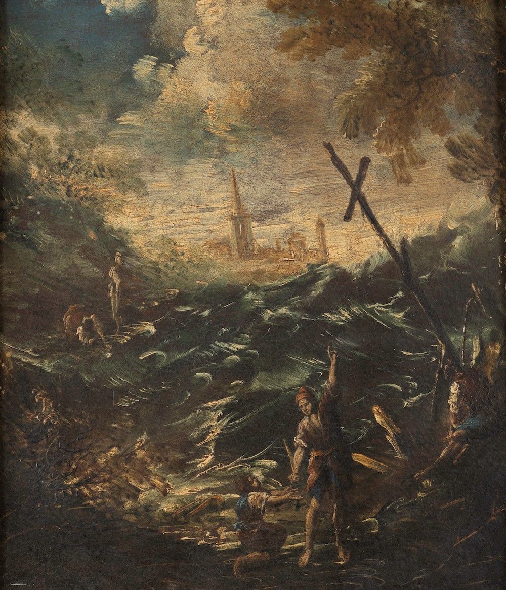 Scuola del XVIII Secolo Paesaggi con Figure
